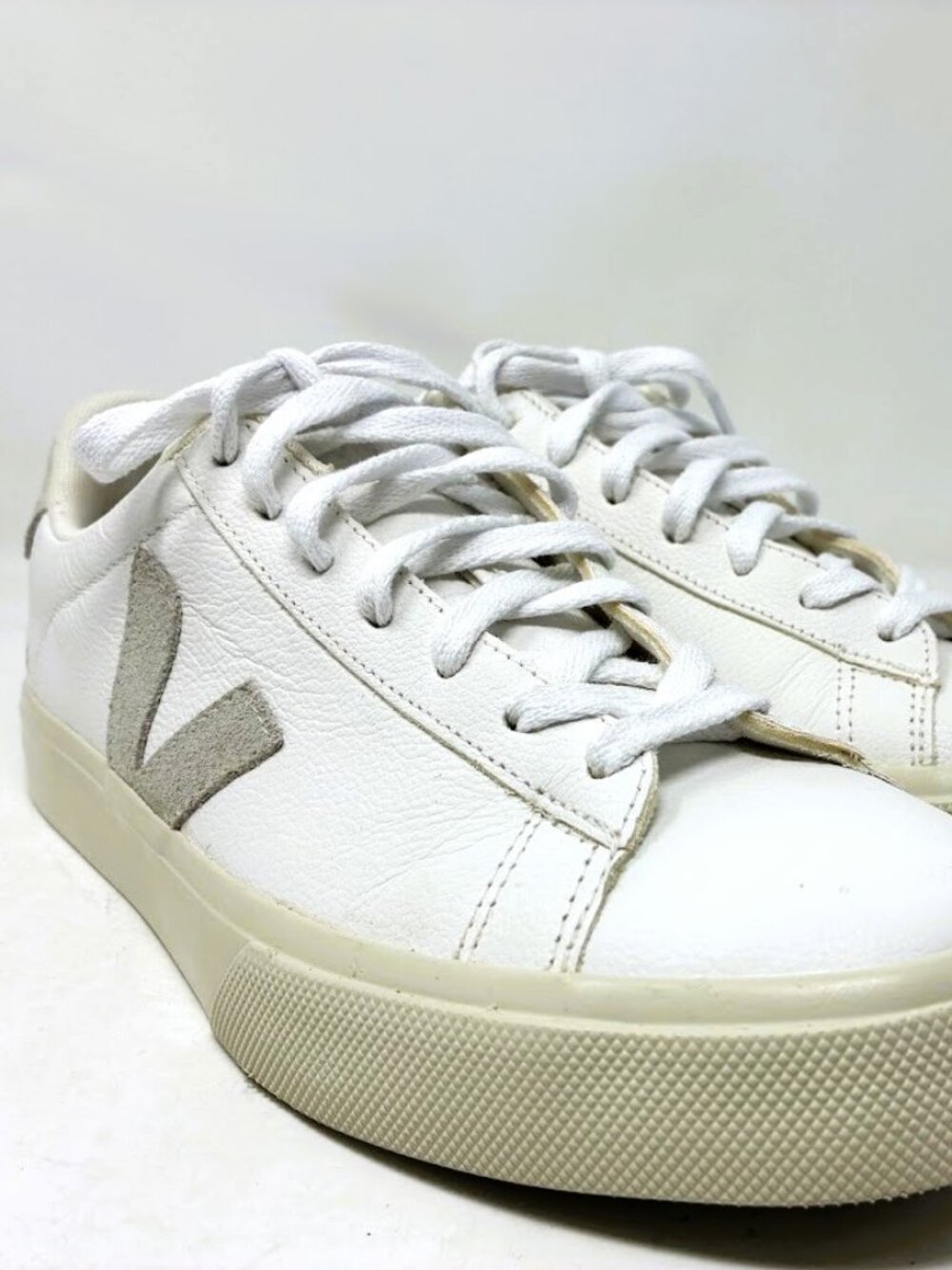 VEJA Esplar Leather Sneakers - White / Pierre - Women's Size 9 / EUR 42 Low Top - Picture 3 of 6